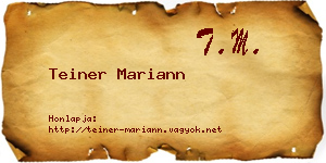 Teiner Mariann névjegykártya